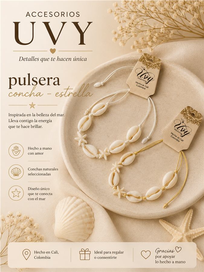 Pulsera concha estrella