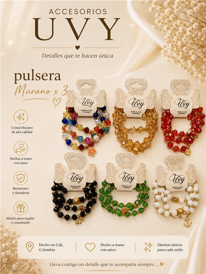 Pulsera Murano x3